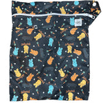 Texas Tushies Bunny Skateboards Double Zipper Wet Bag with Strap for Skateboarders - Baby & Toddler > Diapering > Diaper Wet Bags
