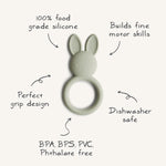 Mushie Bunny Teether Made from Non Toxic Food Grade Silicone - Everetts Place Boutique - 