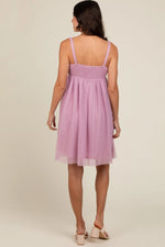 PinkBlush Burgundy Tulle Skirt Dress with Polyester Lining for Elegant Women - 