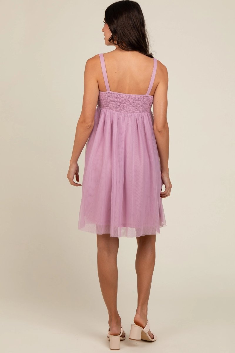 PinkBlush Burgundy Tulle Skirt Dress with Polyester Lining for Elegant Women - 