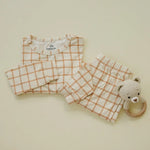 Burnt Orange Plaid 2pc Bamboo Pajamas - Sleeve, White, Baby & Toddler Clothing, Textile, Nightwear | Everetts Place