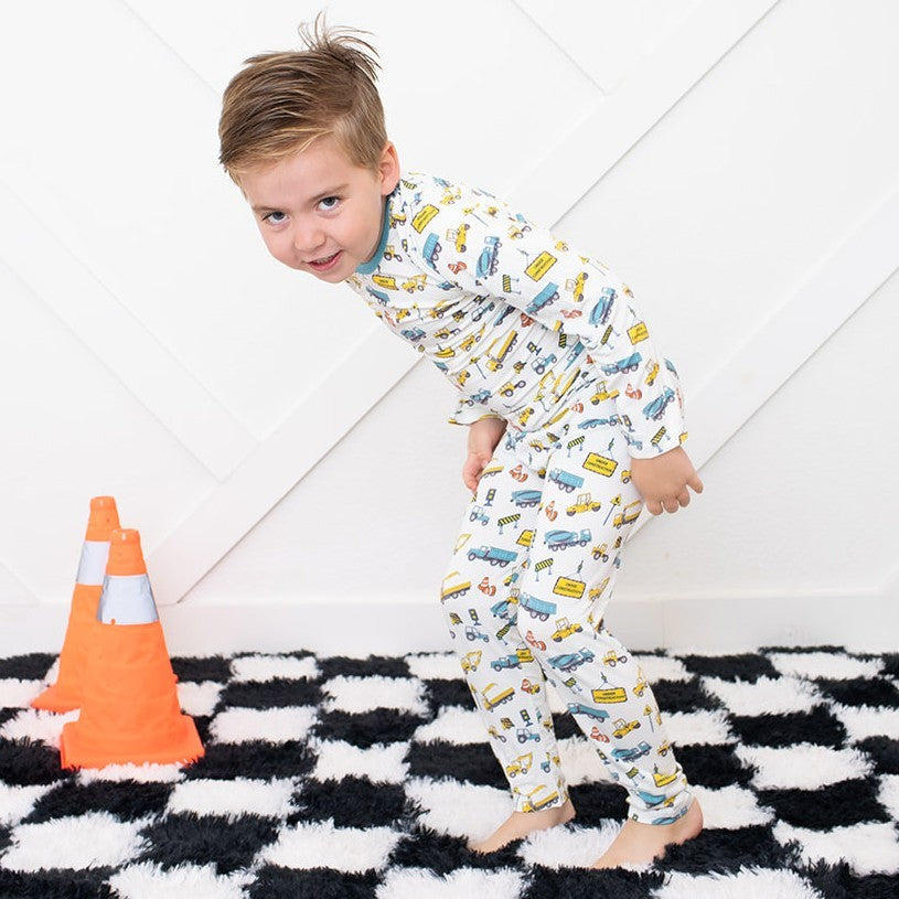 Bamboo Viscose Pajamas - Busy Builders Print