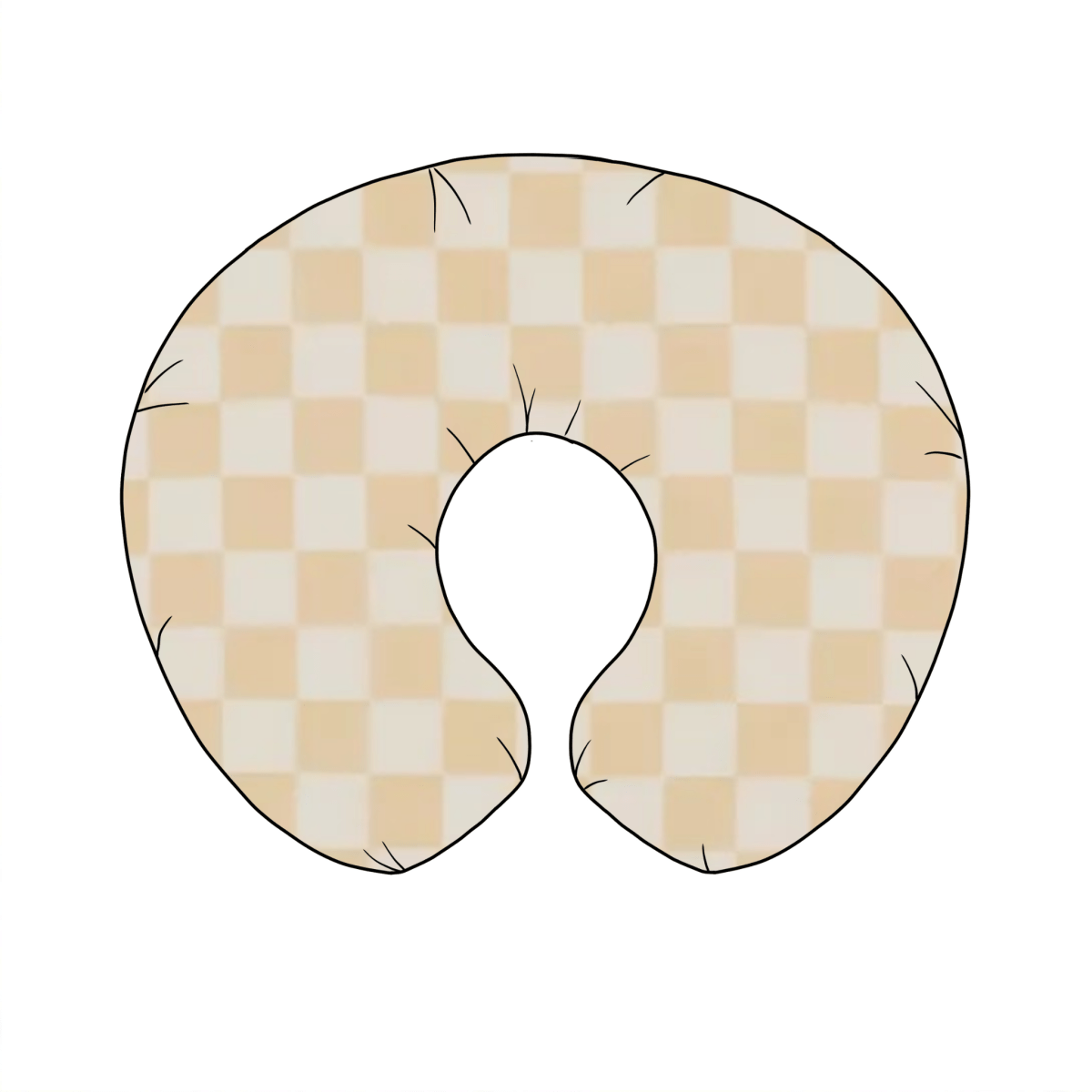 Little Mae & Co Butter Cream and White Checkered Nursing Pillow Cover - Everetts Place Boutique - 