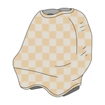 Little Mae & Co Butter Cream White Checkered Carseat Cover Little Mae Co - Everetts Place Boutique - 