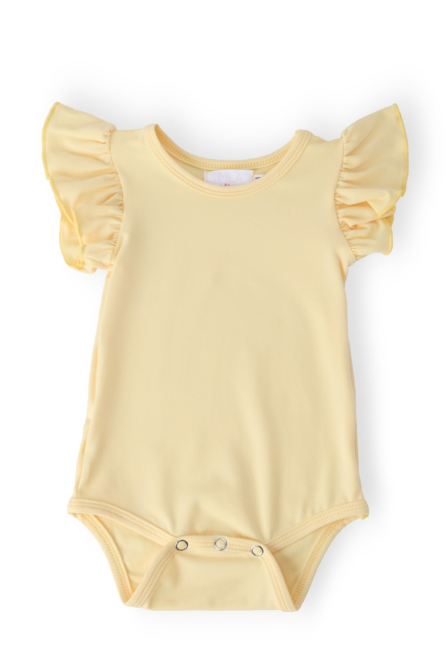 Mila & Rose ® Butter Yellow S/S Flutter Bodysuit - 