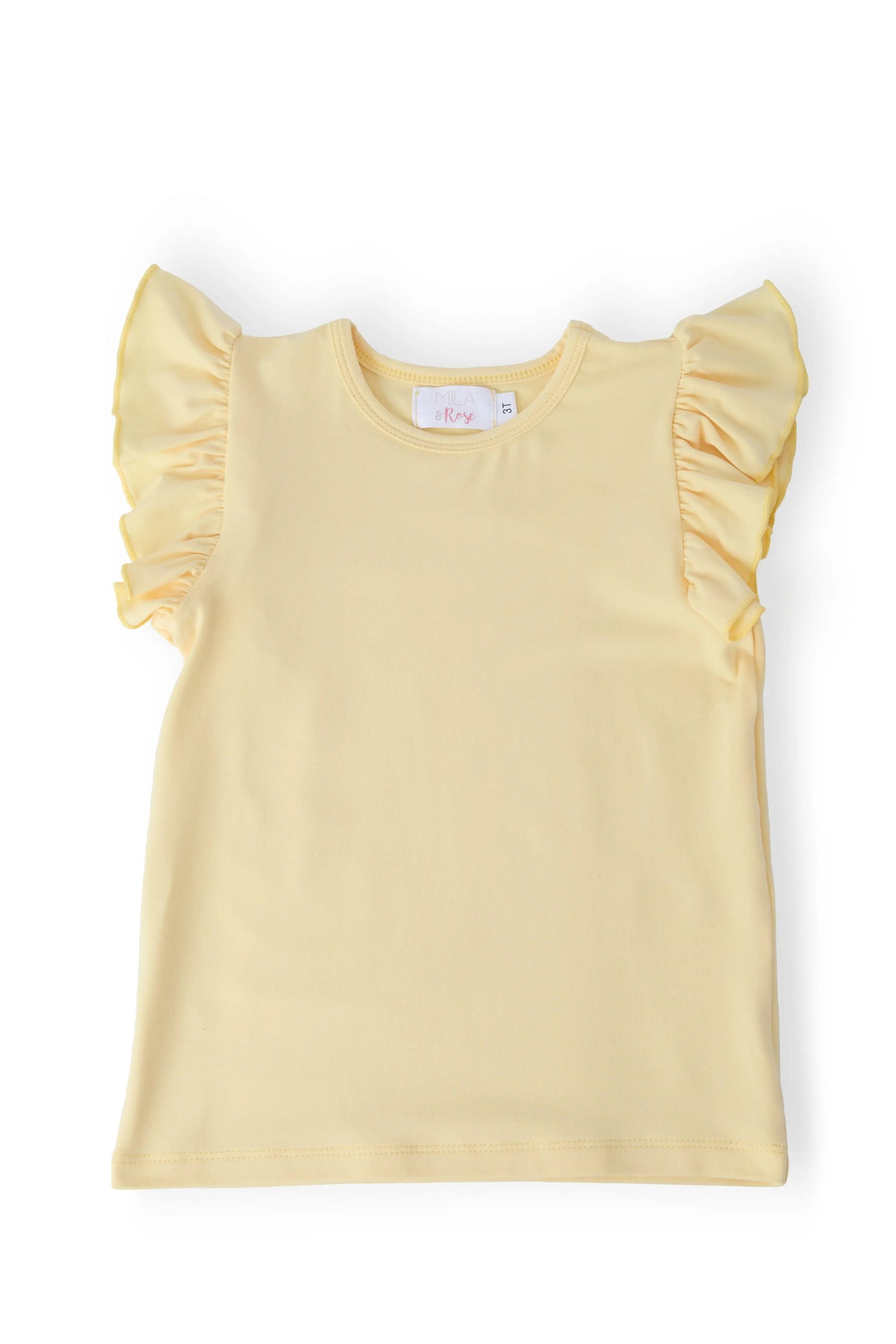 Butter Yellow S/S Ruffle Tee - Baby & Toddler Clothing, Ruffle, Sweater, Top | Everetts Place