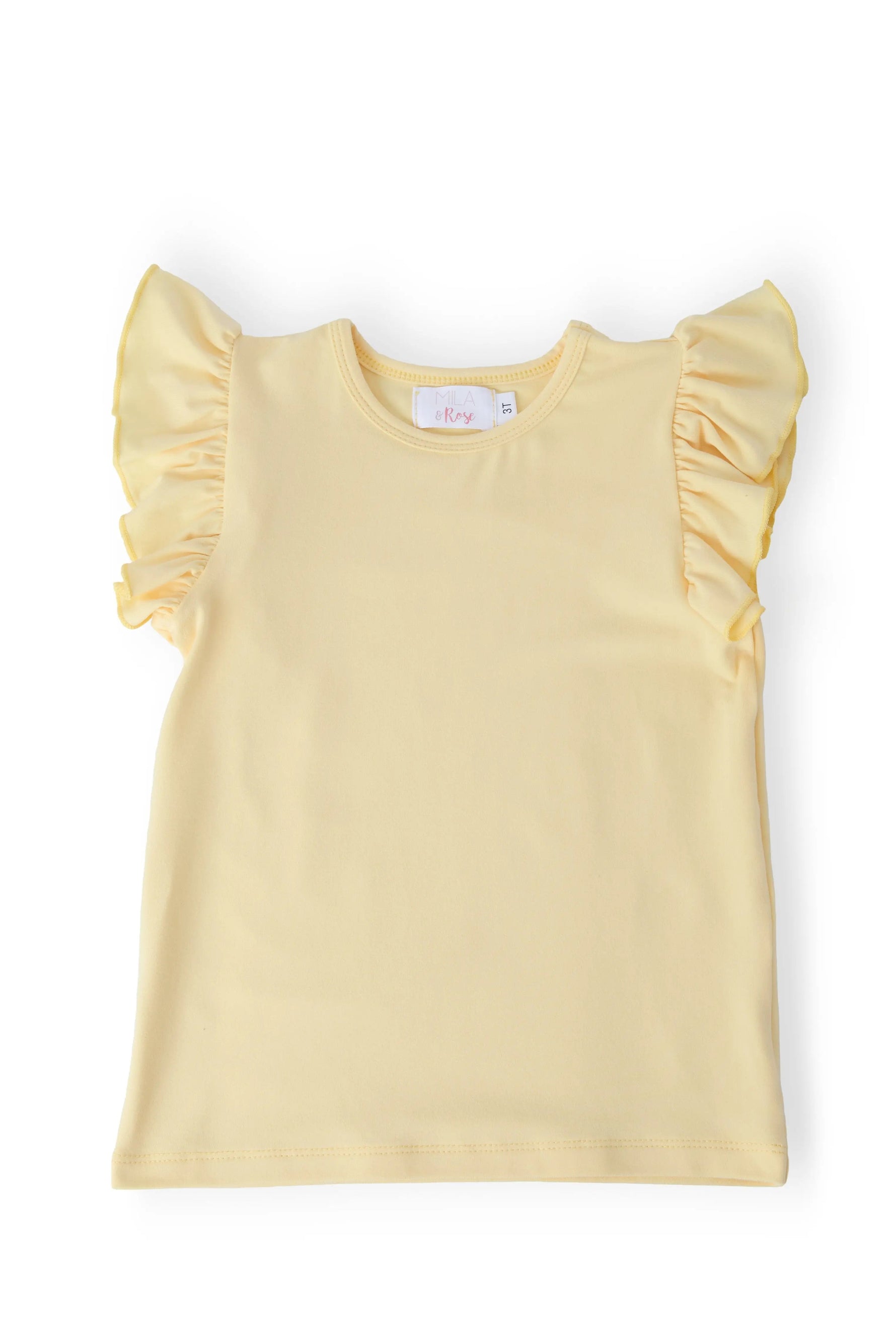 Mila & Rose ® Butter Yellow S/S Ruffle Tee - 