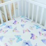 Honey Lemonade Butterfly Fitted Crib Sheet - 