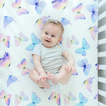 Honey Lemonade Butterfly Fitted Crib Sheet - 