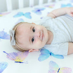 Honey Lemonade Butterfly Fitted Crib Sheet - 