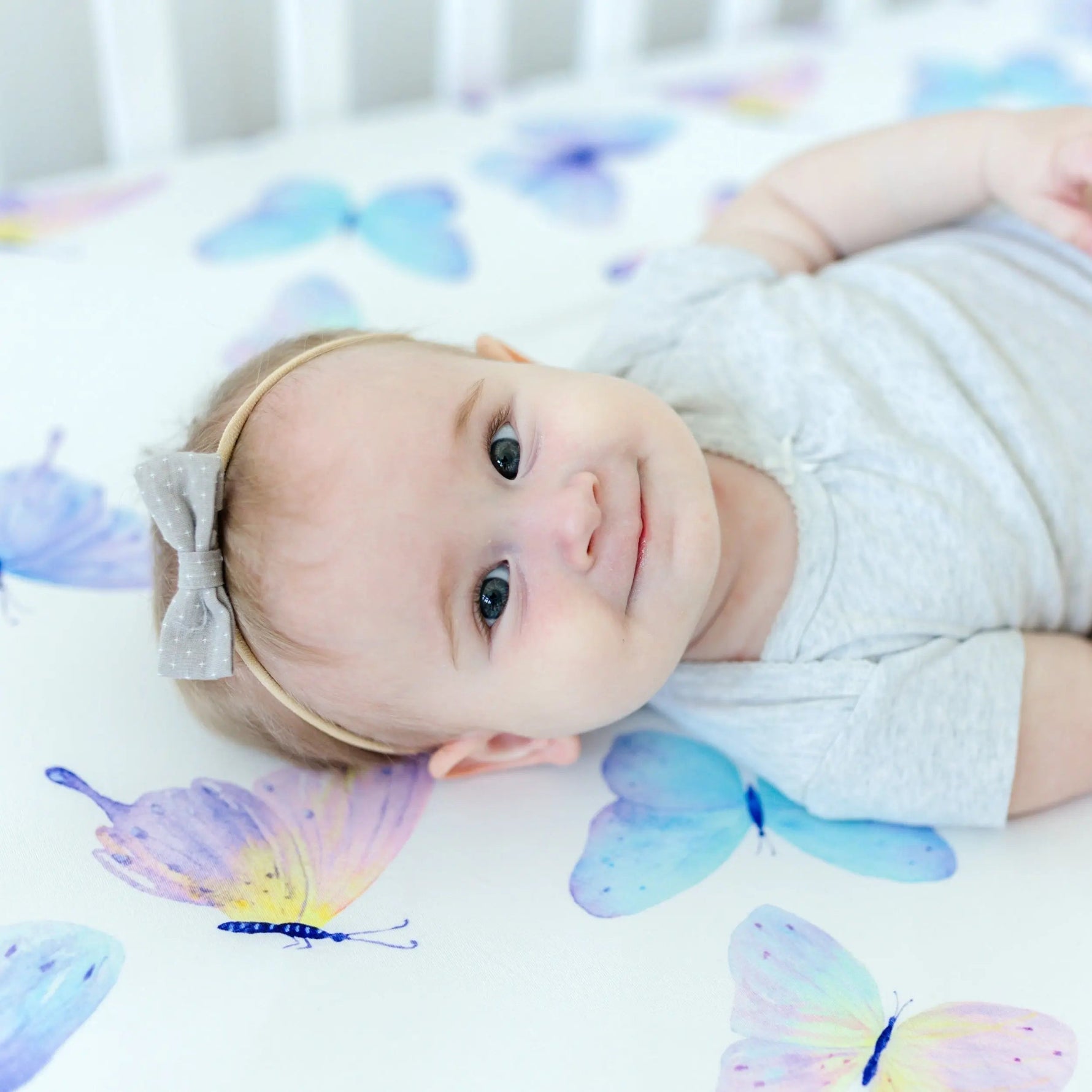Honey Lemonade Butterfly Fitted Crib Sheet - 