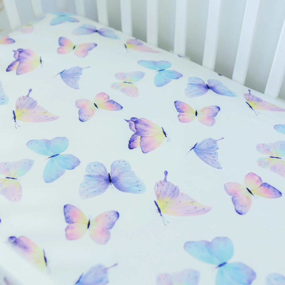 Honey Lemonade Butterfly Fitted Crib Sheet - 