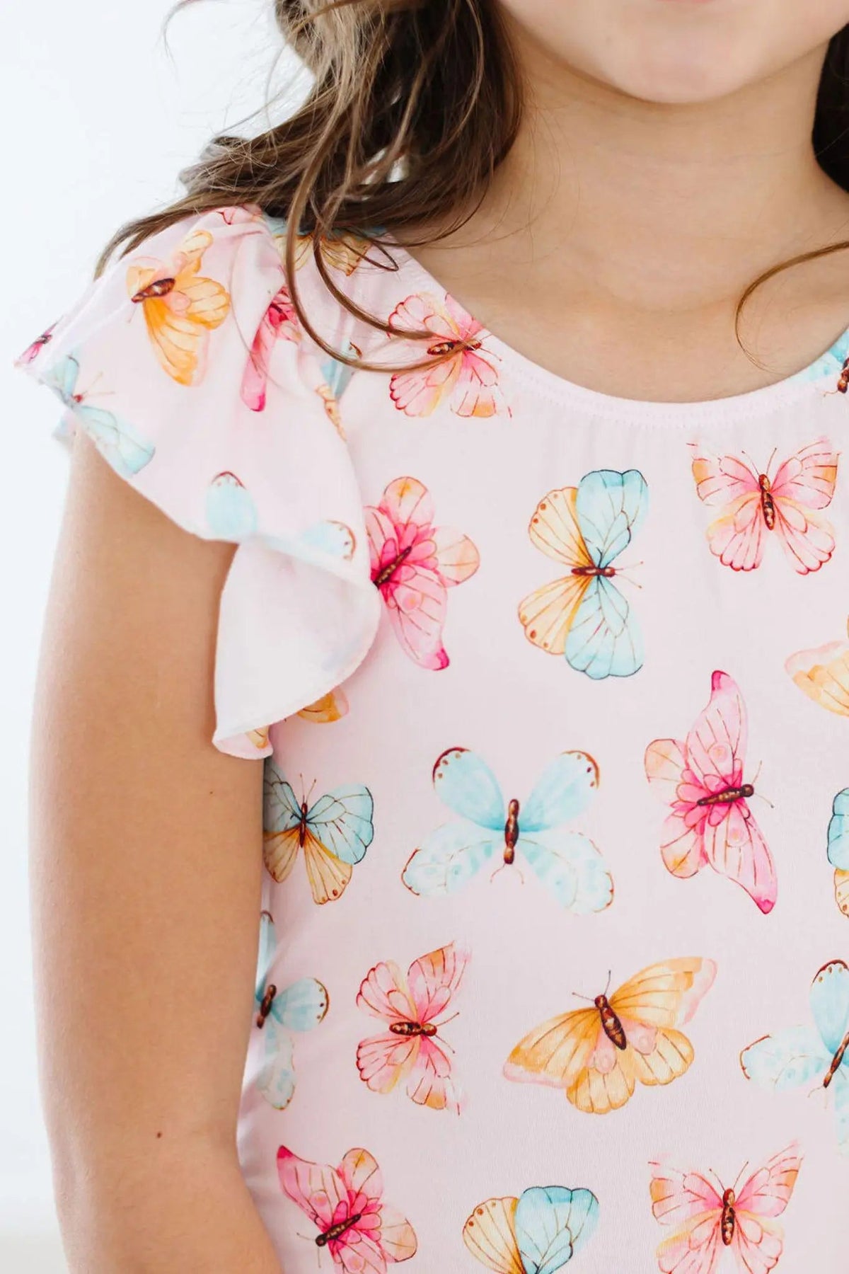 Mila & Rose ® Butterfly Kisses S/S Flutter Sleeve Leotard - 