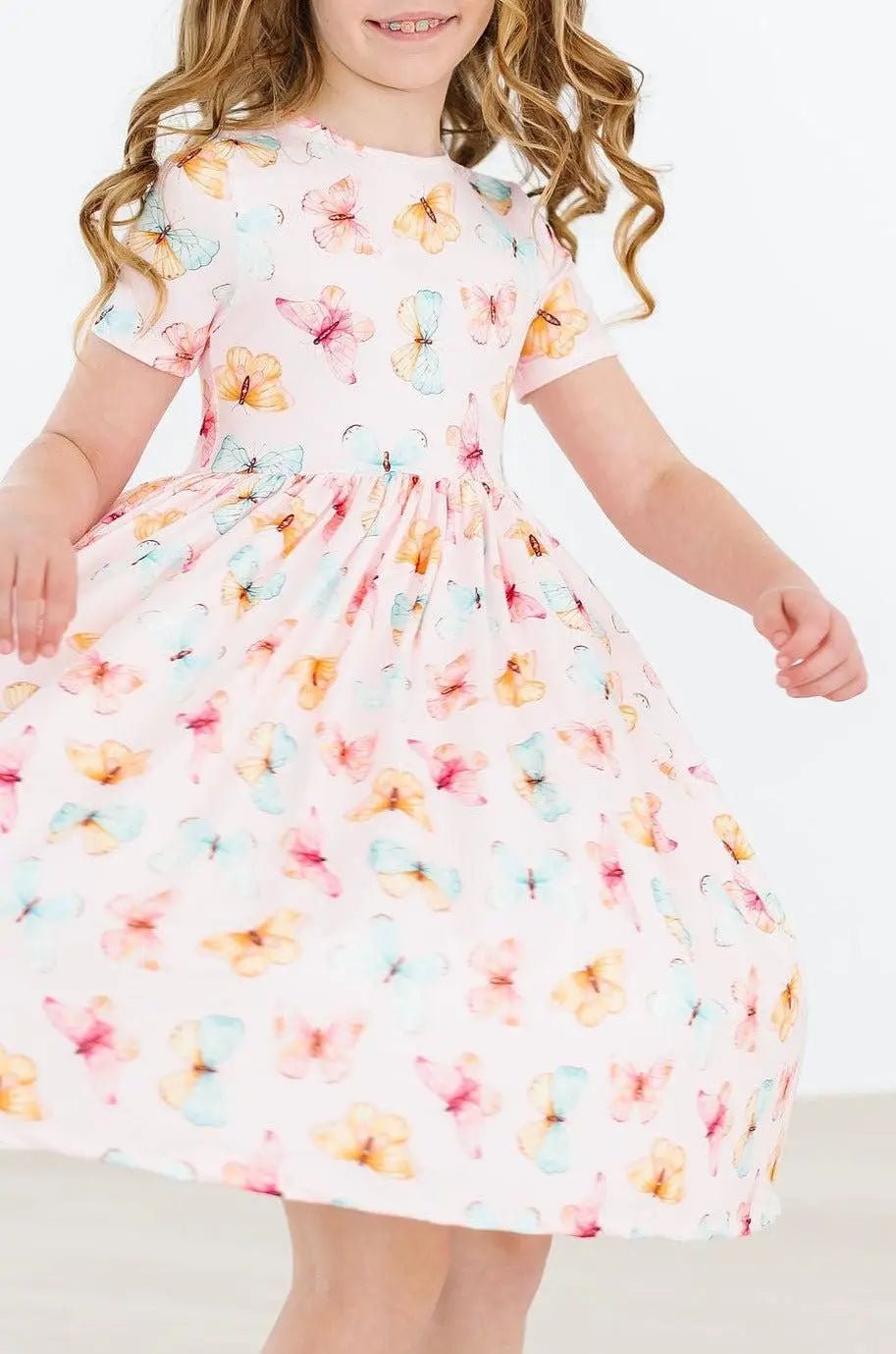 Mila & Rose ® Butterfly Kisses S/S Pocket Twirl Dress - 