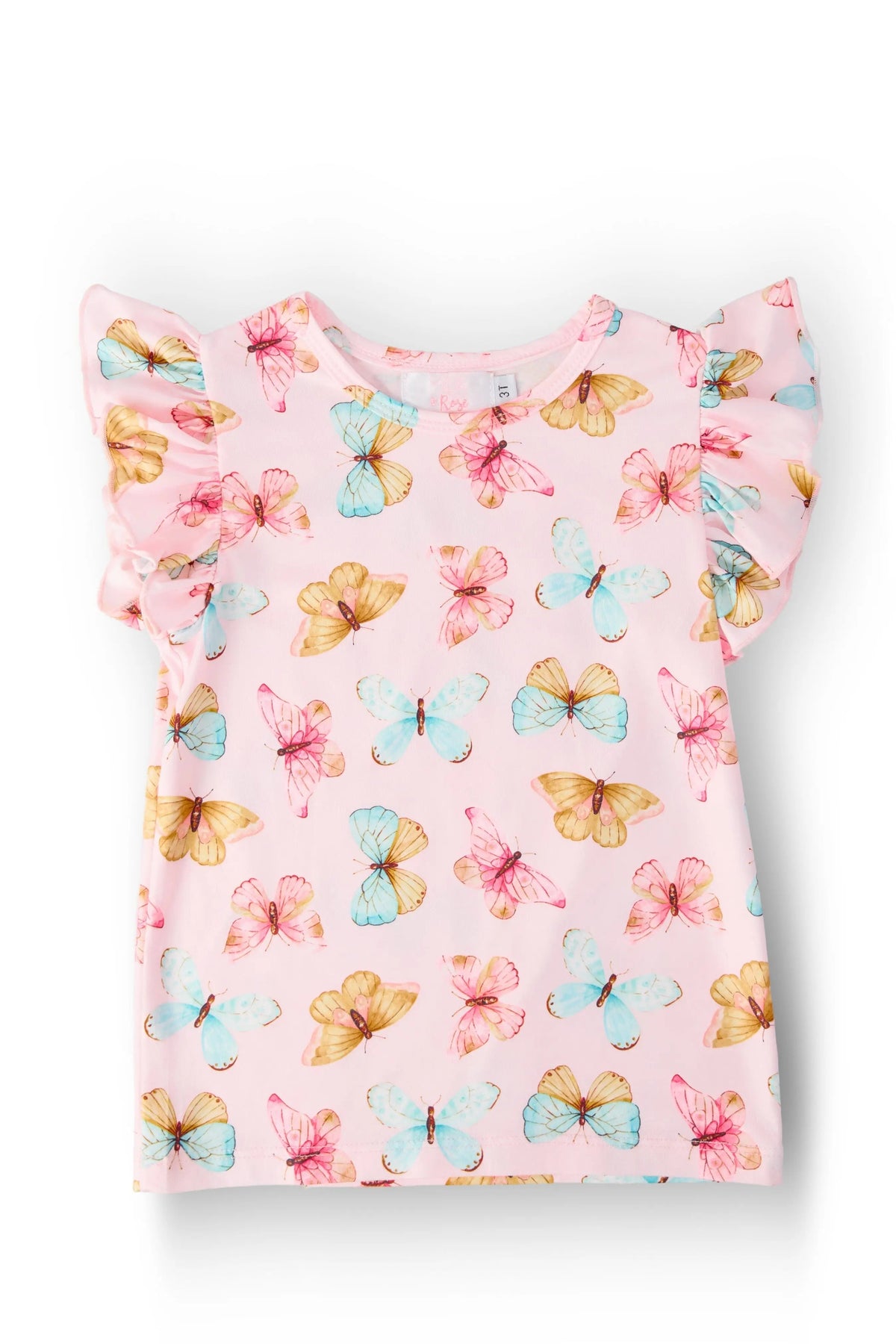 Butterfly Kisses S/S Ruffle Tee - Textile, Pink, Baby & Toddler Clothing, Day Dress, Pattern | Everetts Place