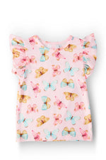 Butterfly Kisses S/S Ruffle Tee - Textile, Pink, Baby & Toddler Clothing, Day Dress, Pattern | Everetts Place