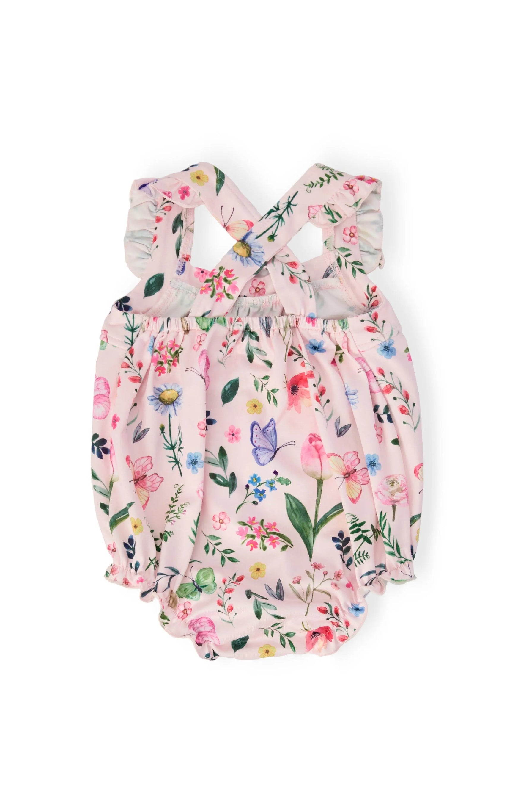 Mila & Rose ® Butterfly Meadows Ruffle Cross Back Romper - 