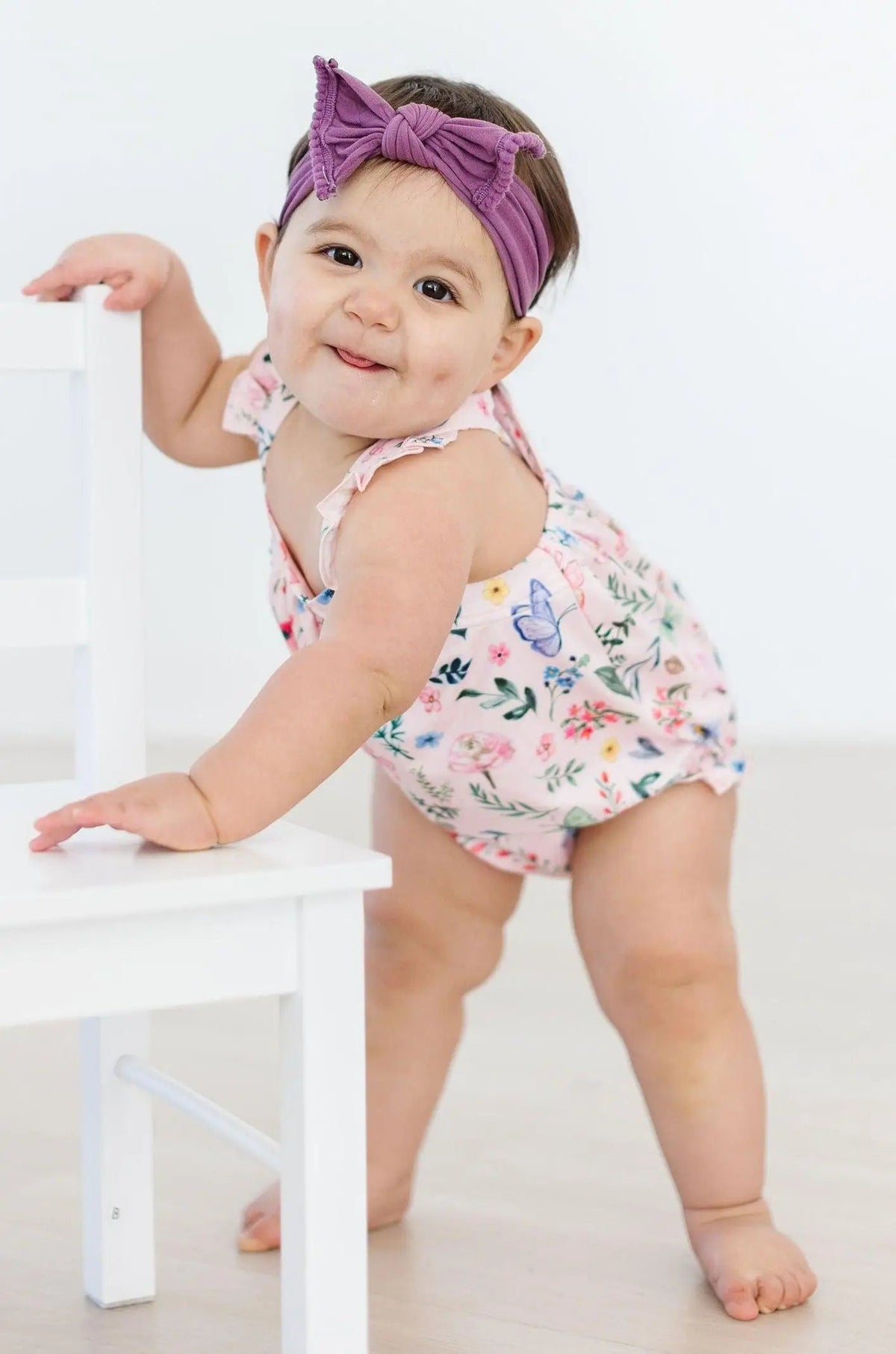 Mila & Rose ® Butterfly Meadows Ruffle Cross Back Romper - 