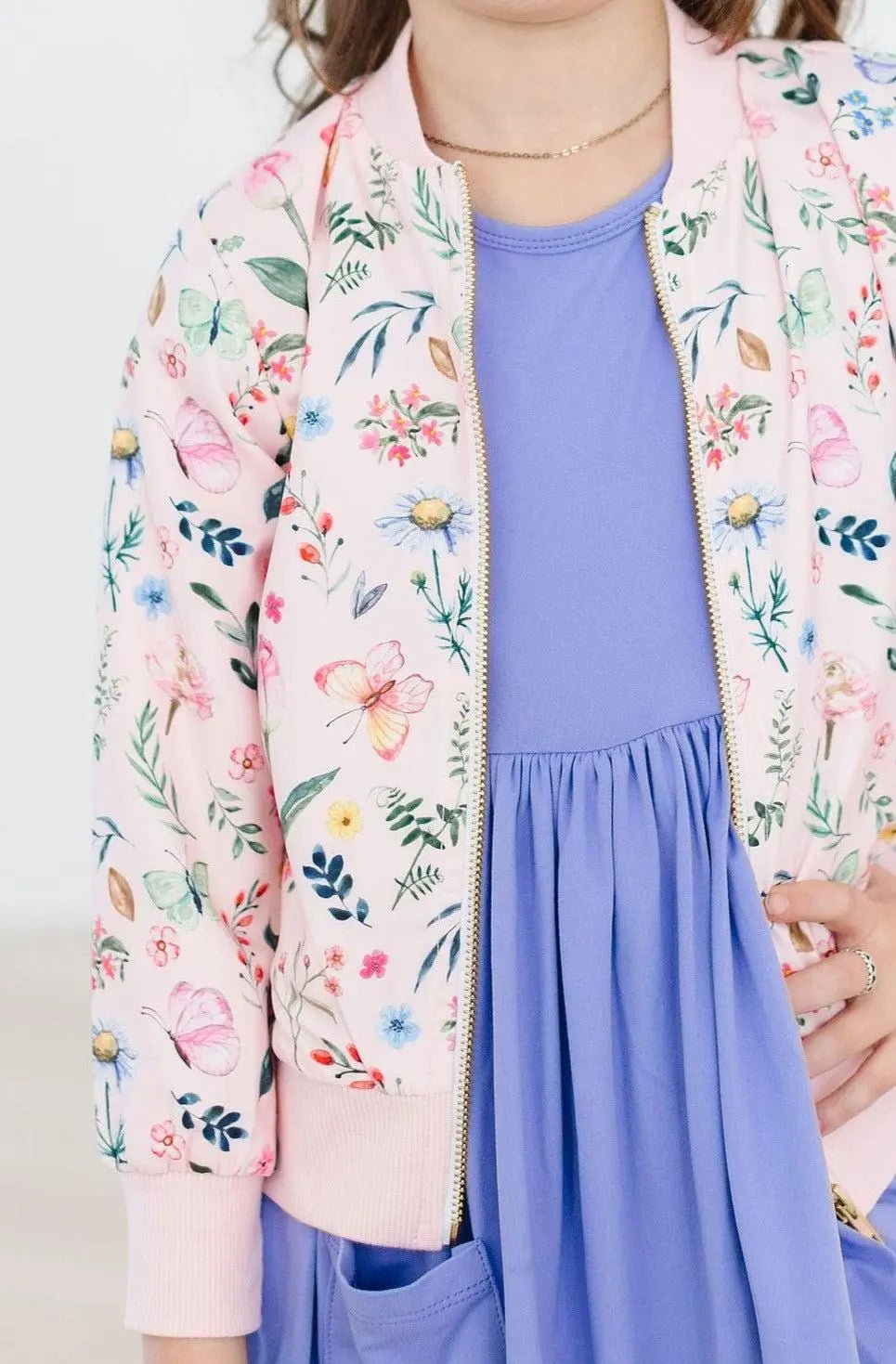 Mila & Rose ® Butterfly Meadows Satin Jacket - 