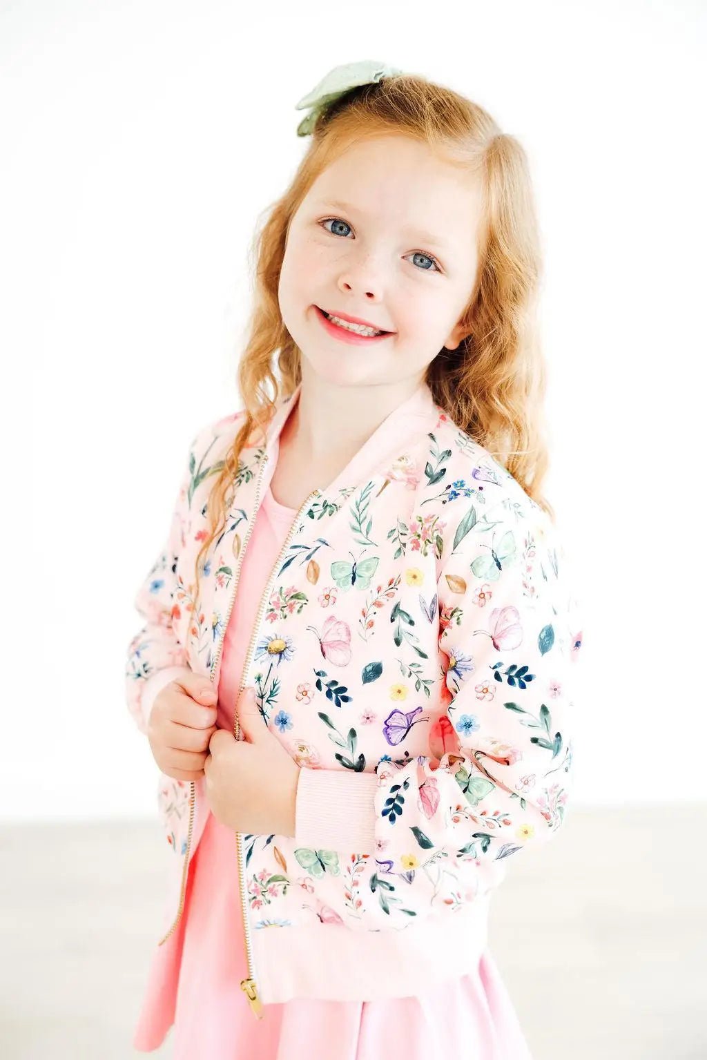 Butterfly Meadows Satin Jacket - Clothing, Sleeve, Smile, Happiness, Pink | Everetts Place