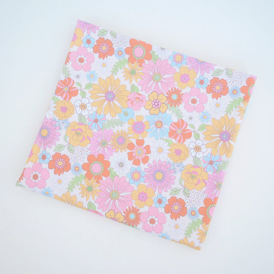 Buttery Soft Stretchy Swaddle Blanket Retro Floral Design for Babies Honey Lemonade