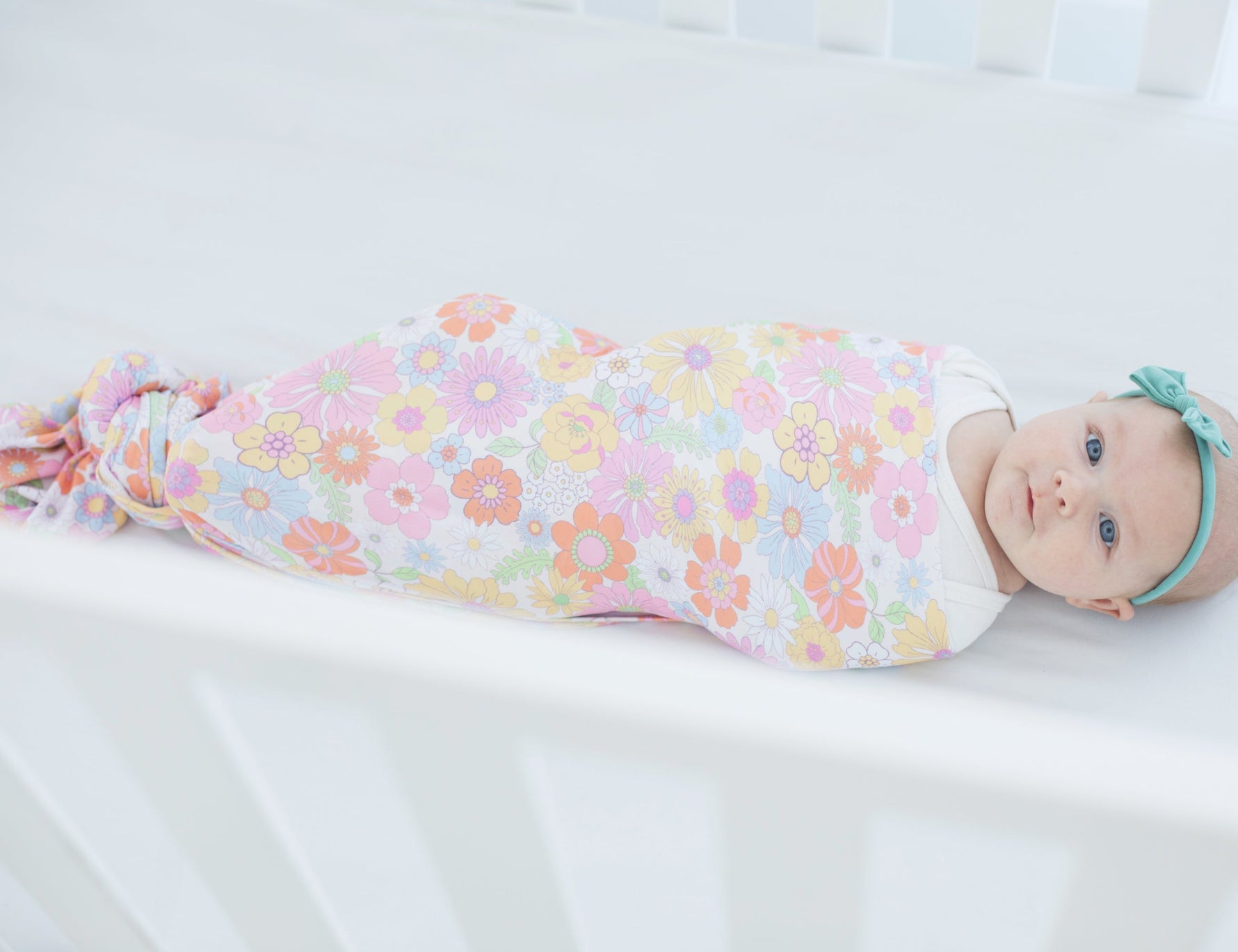 Honey Lemonade Buttery Soft Stretchy Swaddle Blanket with Retro Floral Design for Babies - Baby & Toddler > Swaddling & Receiving Blankets > Swaddling Blankets