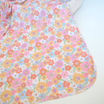 Honey Lemonade Buttery Soft Stretchy Swaddle Blanket with Retro Floral Design for Babies - 