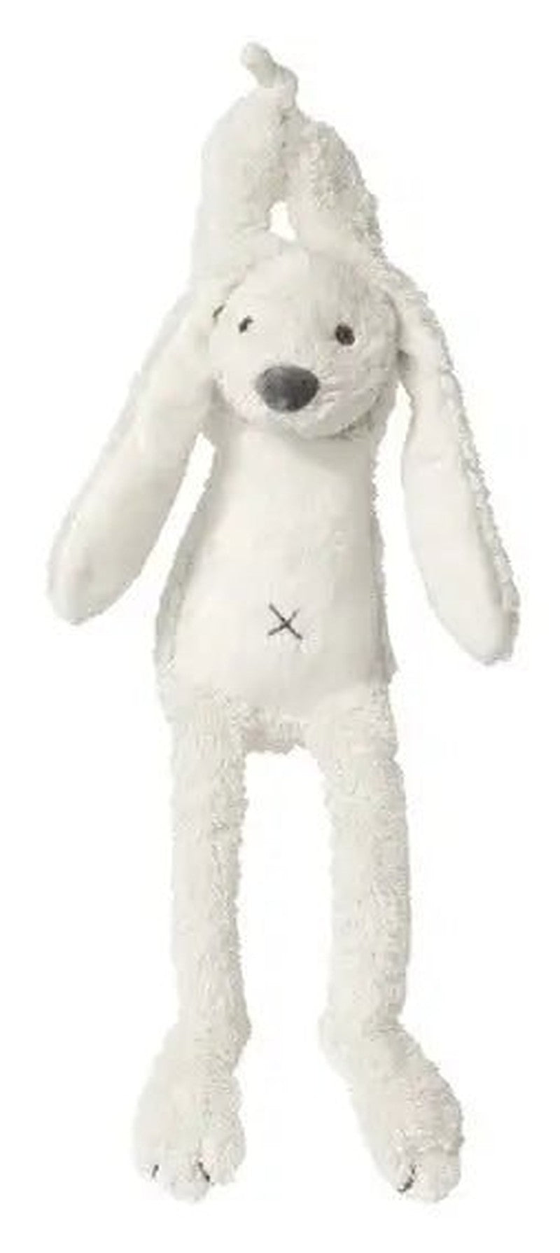 Ivory plush rabbit toy with long ears and a soft body, sitting upright