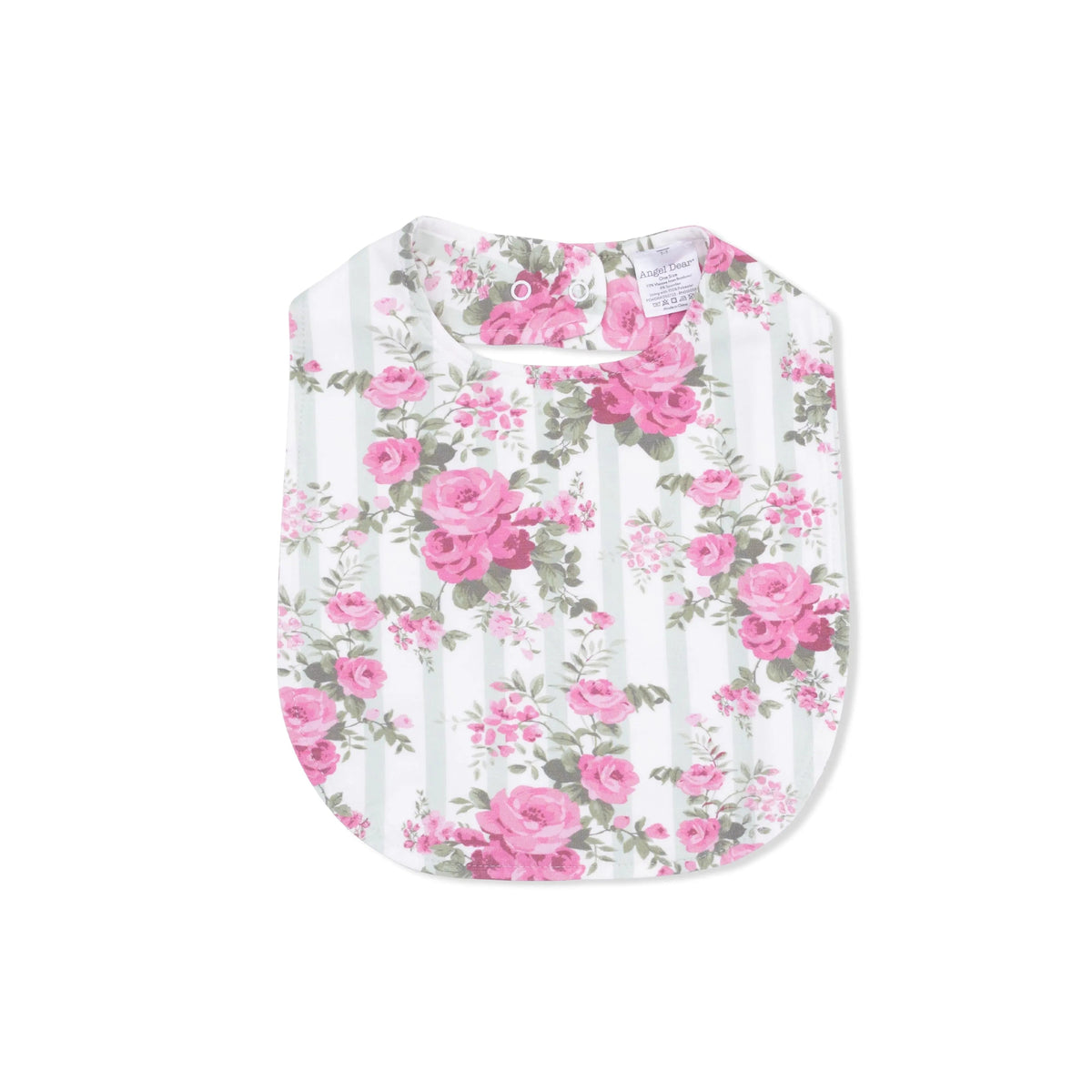 Cabbage Rose Stripe - Feeding Bib - White, Bib, Pink, Baby & Toddler Clothing, Rose family | Everetts Place