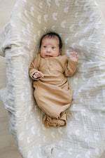 Mebie Baby Cafe Organic Cotton Ribbed Knot Gown for Newborns Size 0 to 3 Mebie Baby - 