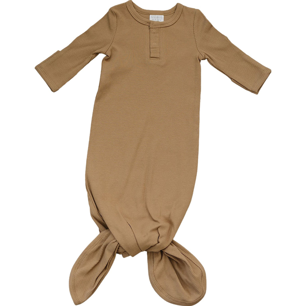 Mebie Baby Cafe Organic Cotton Ribbed Knot Gown for Newborns Size 0 to 3 Mebie Baby - 