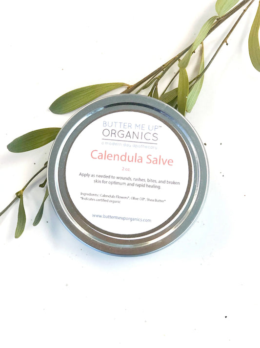 Calendula Balm Natural Skincare Soothing Salve for Dry Irritated Skin Butter Me Up Organics