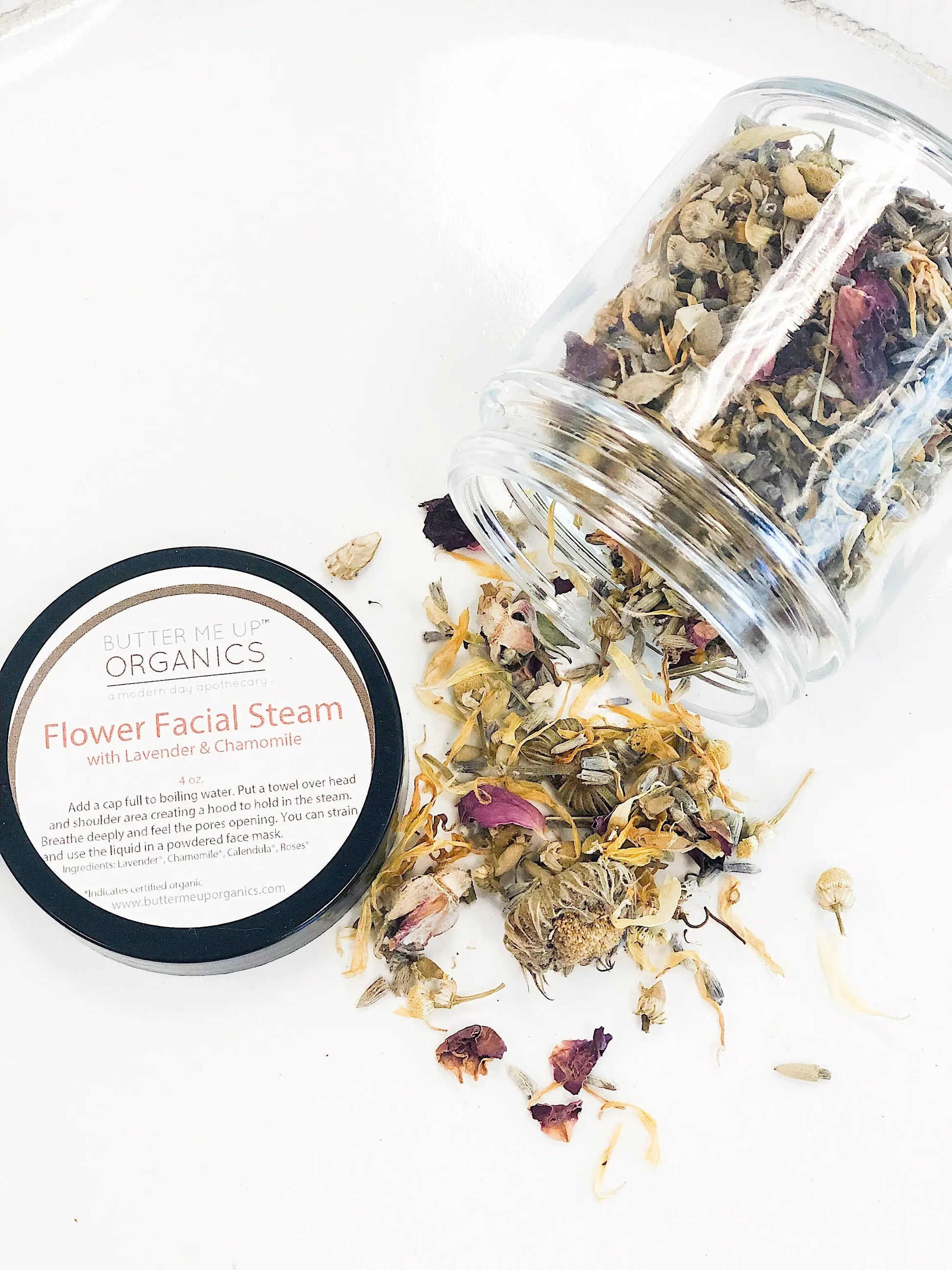Calming Healing Facial Steam for Pore Opening and Skin Soothing 4 Ounces Butter Me Up Organics