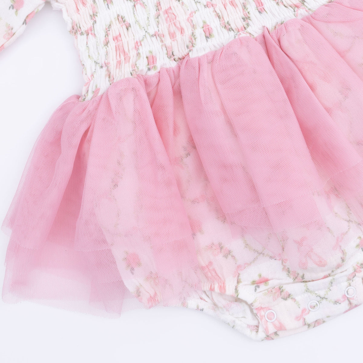 Angel Dear Cameo Ballet Shoes - Long Sleeve Smocked Bubble with Tutu - 