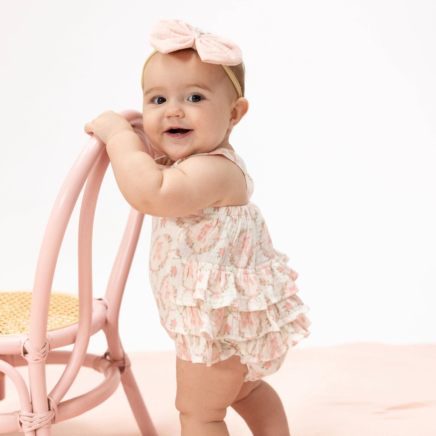 Cameo Ballet Shoes - Ruffle Sunsuit - Baby & Toddler Clothing, Head, Child, Pink, Toddler | Everetts Place