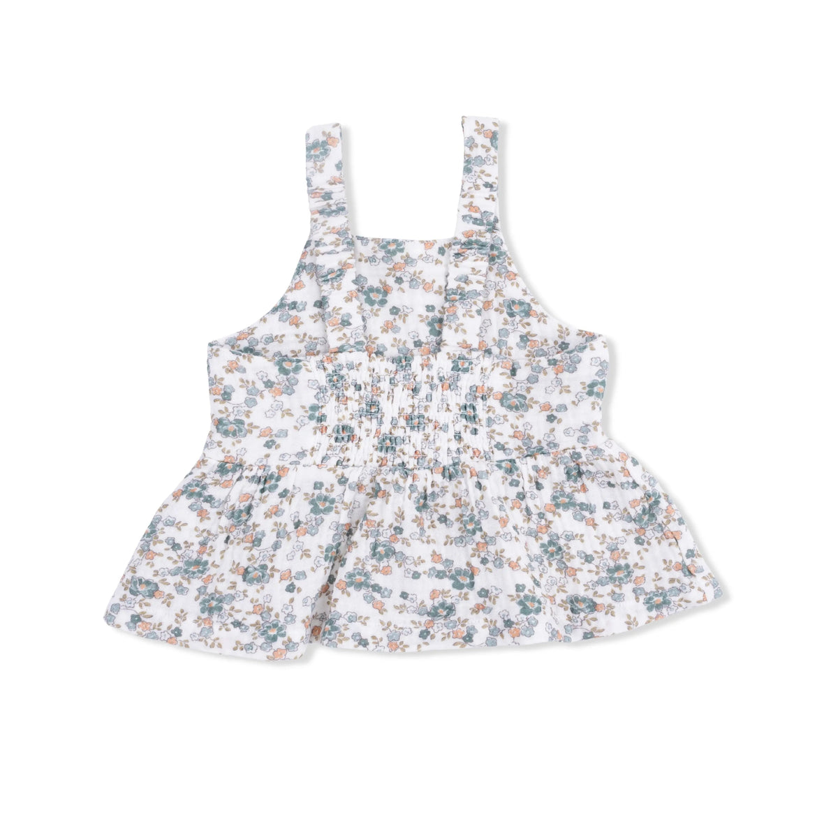 Angel Dear Camille Floral - Peplum Tank with Smocked Waist Pant - 