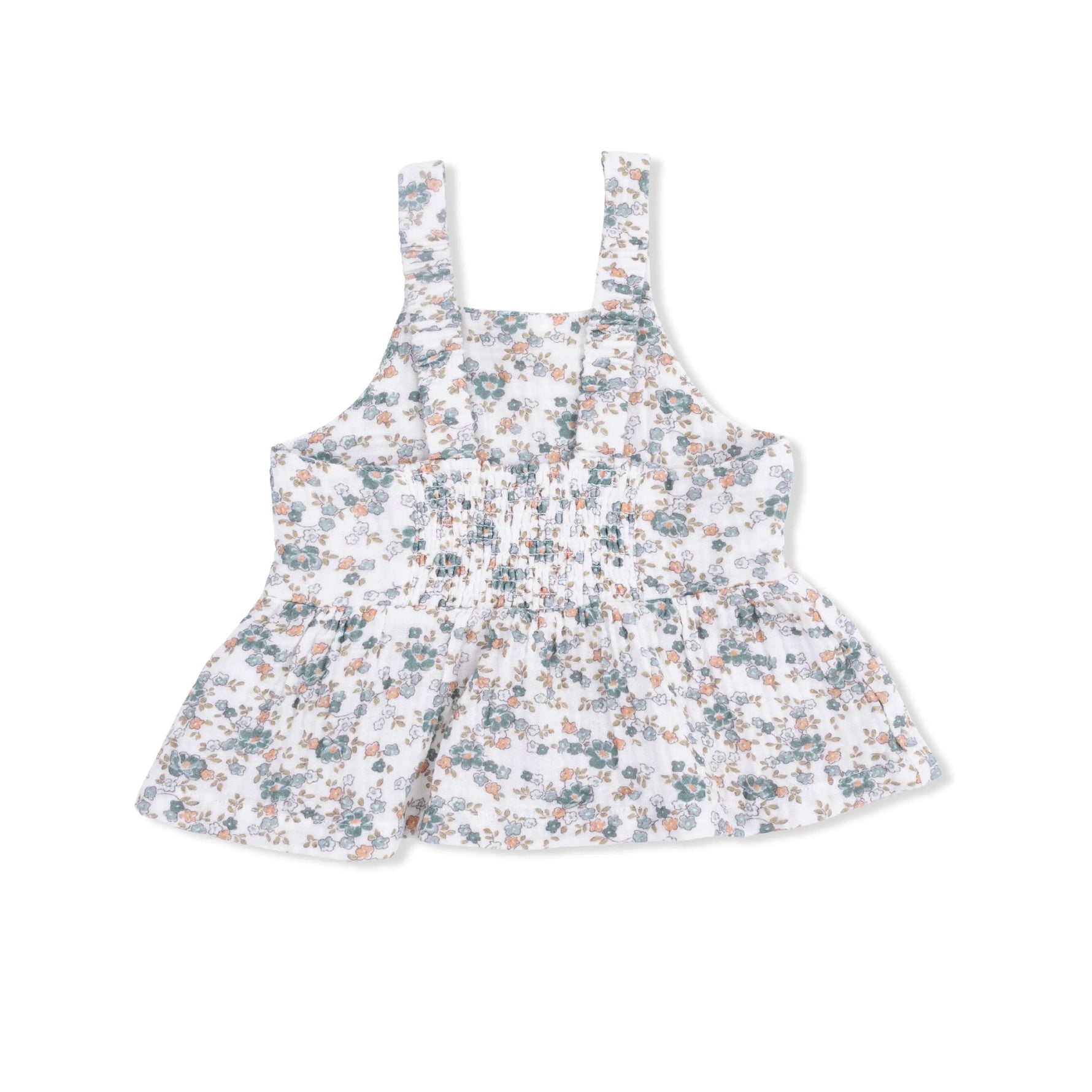 Angel Dear Camille Floral - Peplum Tank with Smocked Waist Pant - 
