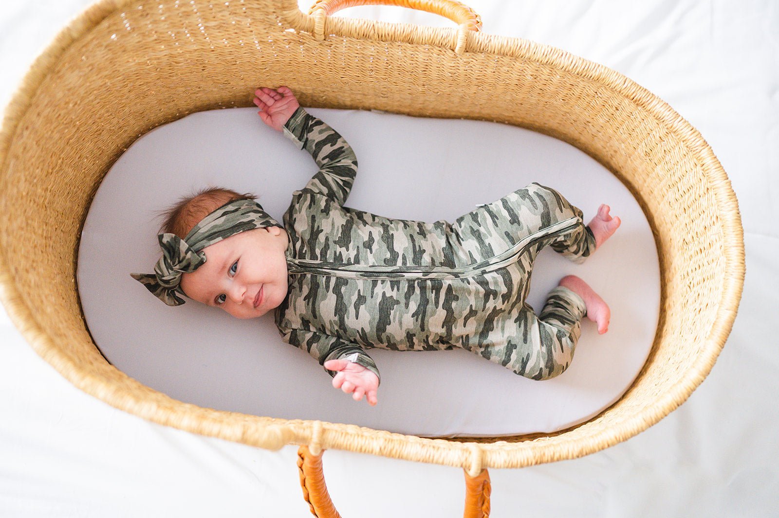 Harp Angel Boutique Camo Baby Pajamas |Zipper Romper - 
