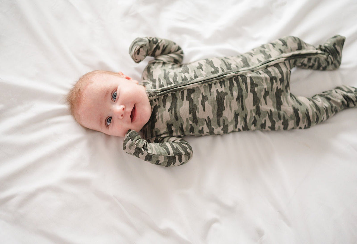Harp Angel Boutique Camo Baby Pajamas |Zipper Romper - 