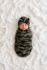 Harp Angel Boutique Camo Bamboo Baby Swaddle Blanket - Soft Stretch Newborn Wrap | Harp Angel Boutique
