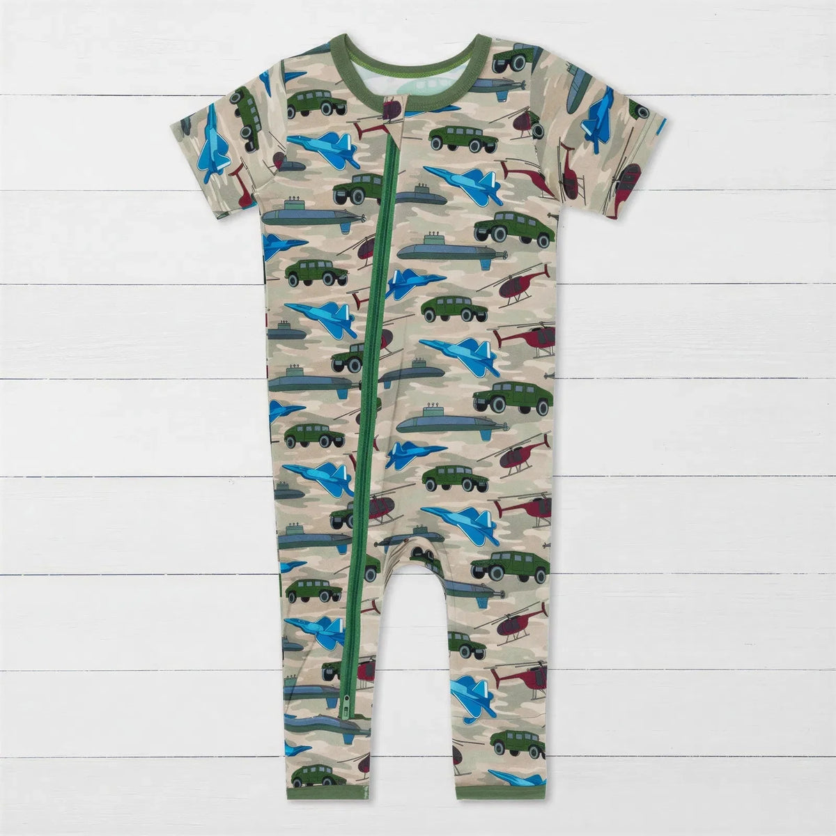 Bamboo Short Sleeve Romper - Camo Print by Bestaroo