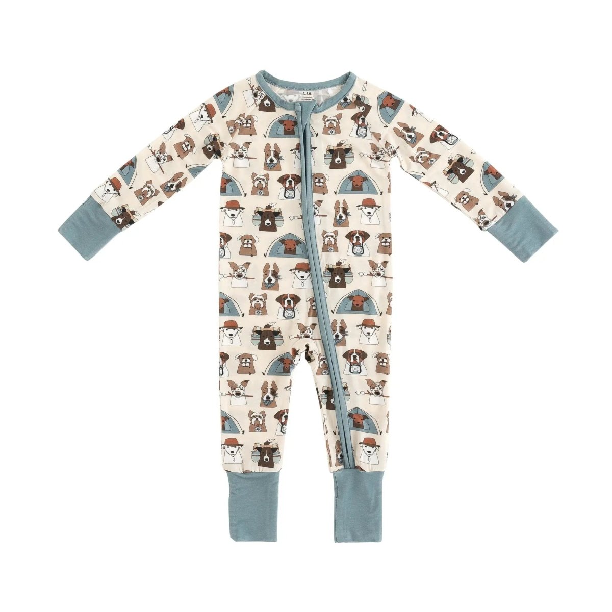 Dreamlet Camp Paws Convertible Zip Footies Blue Baby Sleepwear - Everetts Place Boutique - 