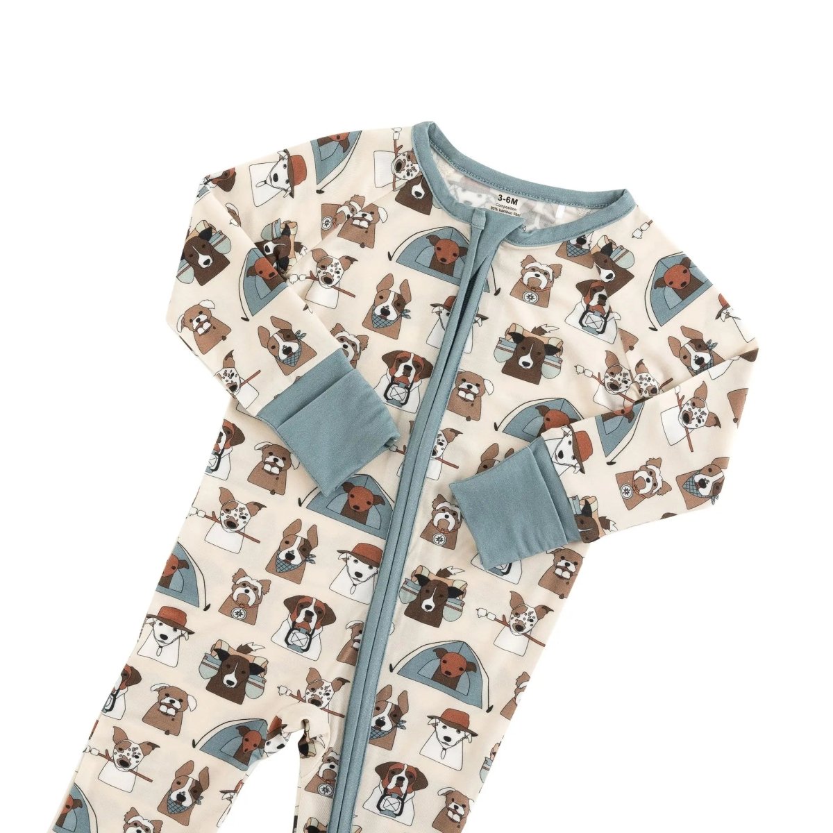 Dreamlet Camp Paws Convertible Zip Footies Blue Baby Sleepwear - Everetts Place Boutique - 