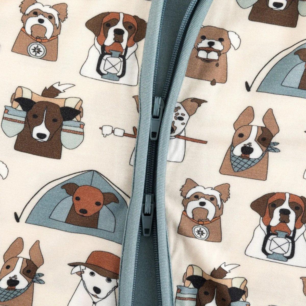 Dreamlet Camp Paws Convertible Zip Footies Blue Baby Sleepwear - Everetts Place Boutique - 