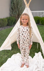 Dreamlet Camp Paws Long Sleeve Pajama Set Pink For Dogs Dreamlet - Everetts Place Boutique - 