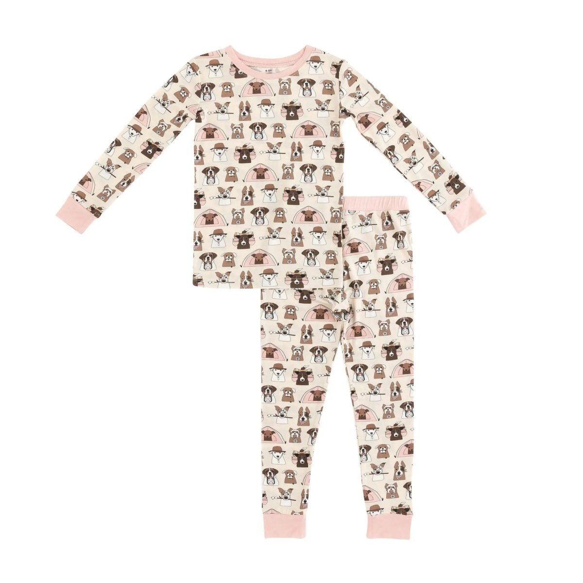 Dreamlet Camp Paws Long Sleeve Pajama Set Pink For Dogs Dreamlet - Everetts Place Boutique - 
