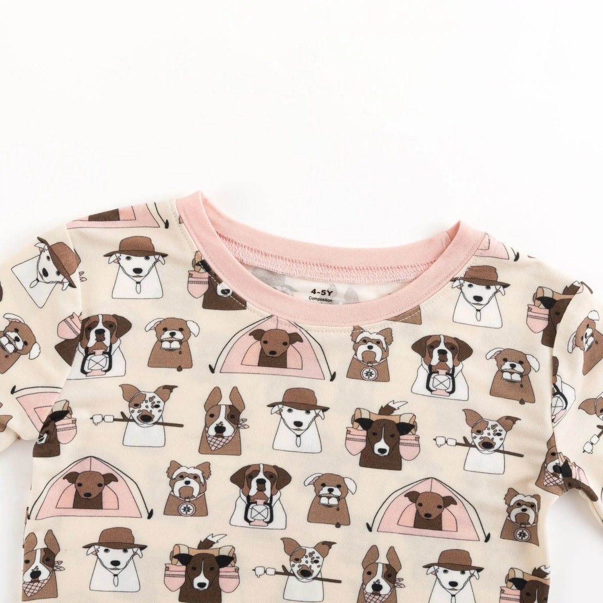 Dreamlet Camp Paws Long Sleeve Pajama Set Pink For Dogs Dreamlet - Everetts Place Boutique - 