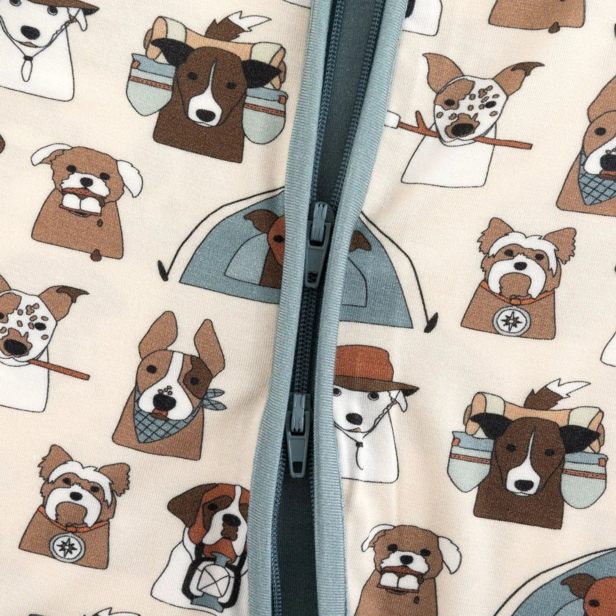 Dreamlet Camp Paws Romper Blue Lightweight Cozy Summer Outfit - Everetts Place Boutique - 