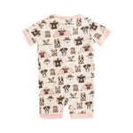 Dreamlet Camp Paws Romper Pink Camping Canine Print For Babies - Everetts Place Boutique - 