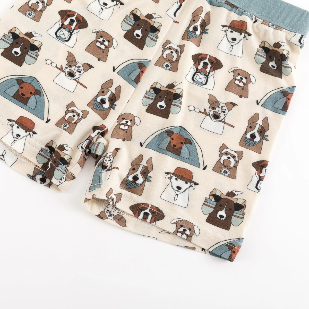 Dreamlet Camp Paws Short PJ Set Blue Dreamlet Baby Bamboo Viscose - Everetts Place Boutique - 